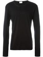 The White Briefs 'birch' Henley Top - Black