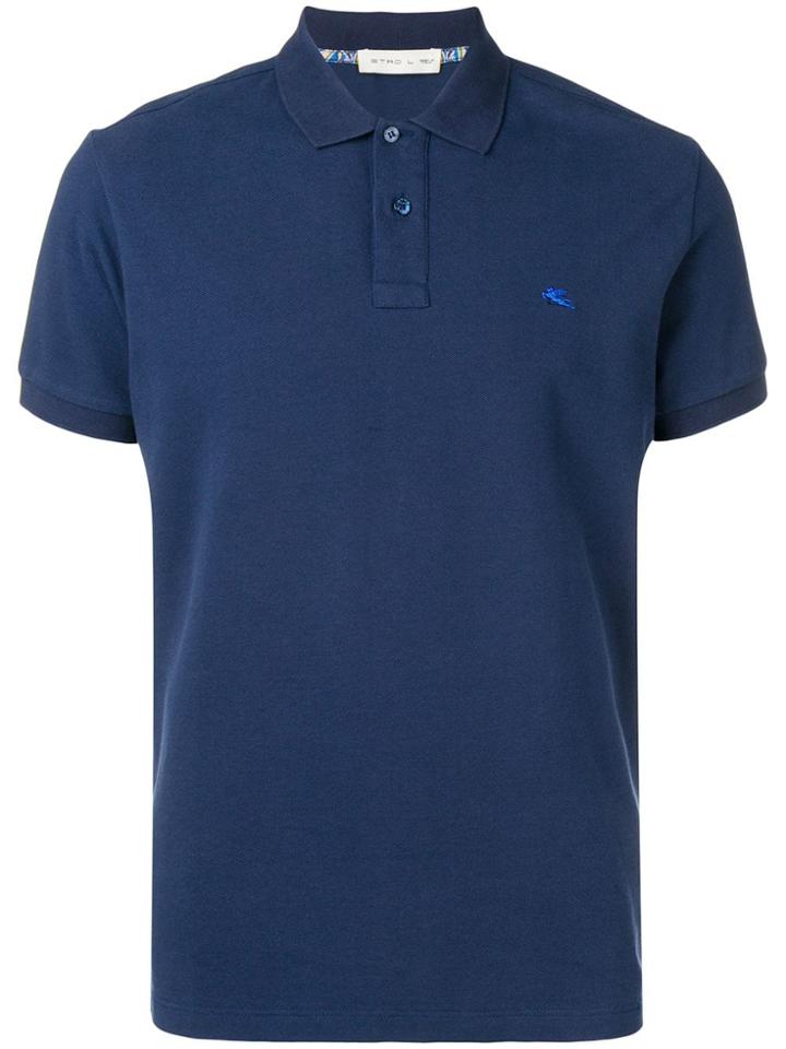 Etro Logo Short-sleeve Polo Top - Blue