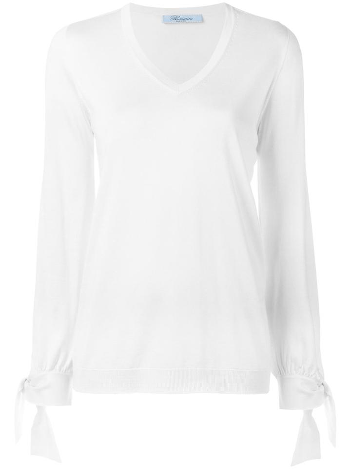 Blumarine V-neck Jumper, Women's, Size: 40, Nude/neutrals, Silk