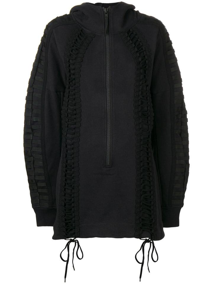 Ktz Lace-up Hoodie Dress - Black