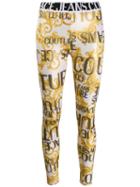 Versace Jeans Couture Baroque Print Logo Leggings - Neutrals