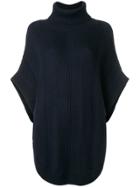 N.peal Polo Neck Poncho - Blue