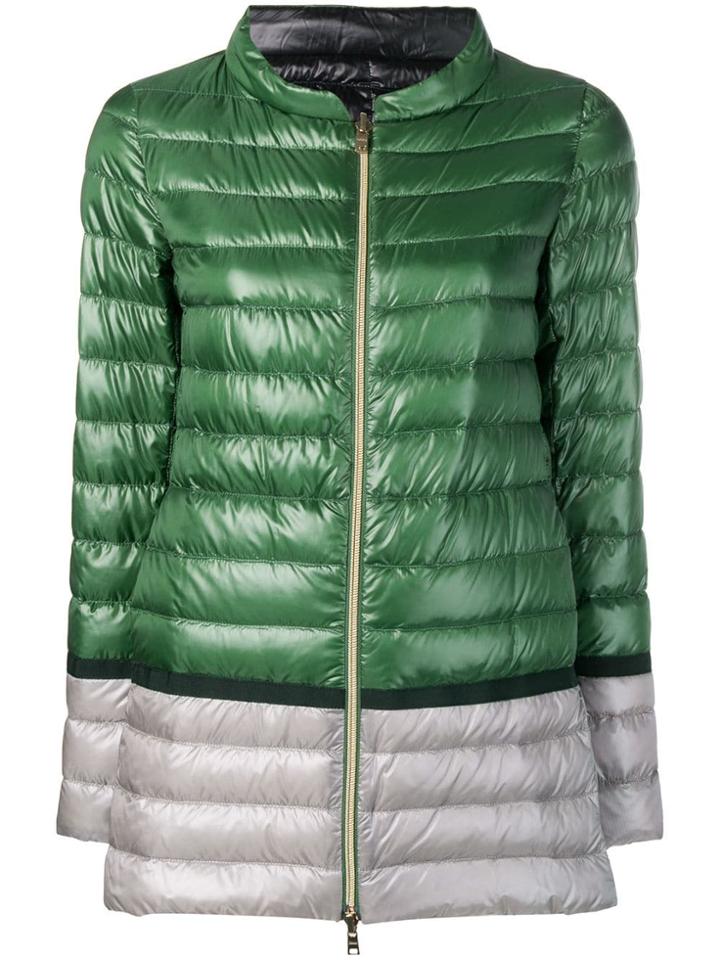 Herno Colour-block Puffer Jacket - Green