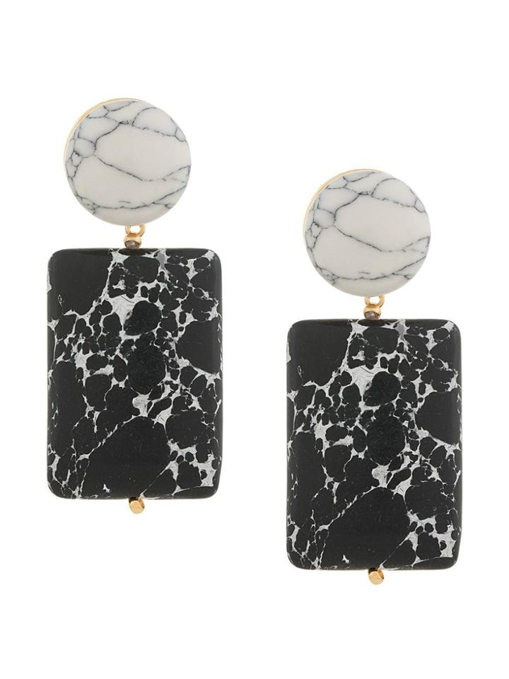 Lele Sadoughi Marble Effect Drop Earrings - Black