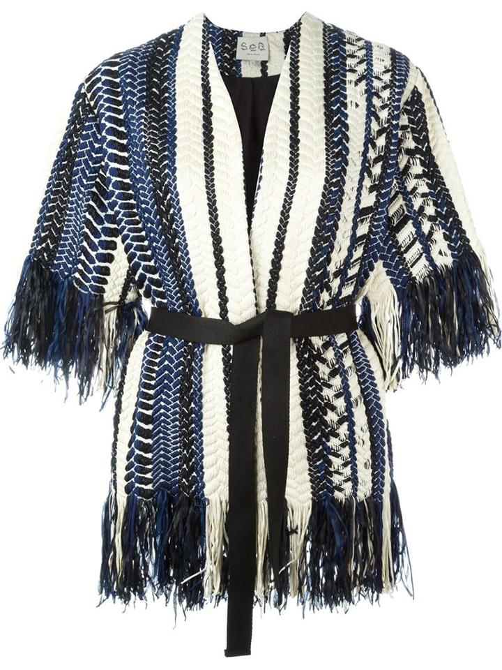 Sea Fringed Belted Knit Jacket