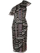 Temperley London Embroidered Ruffle Trim Dress - Black