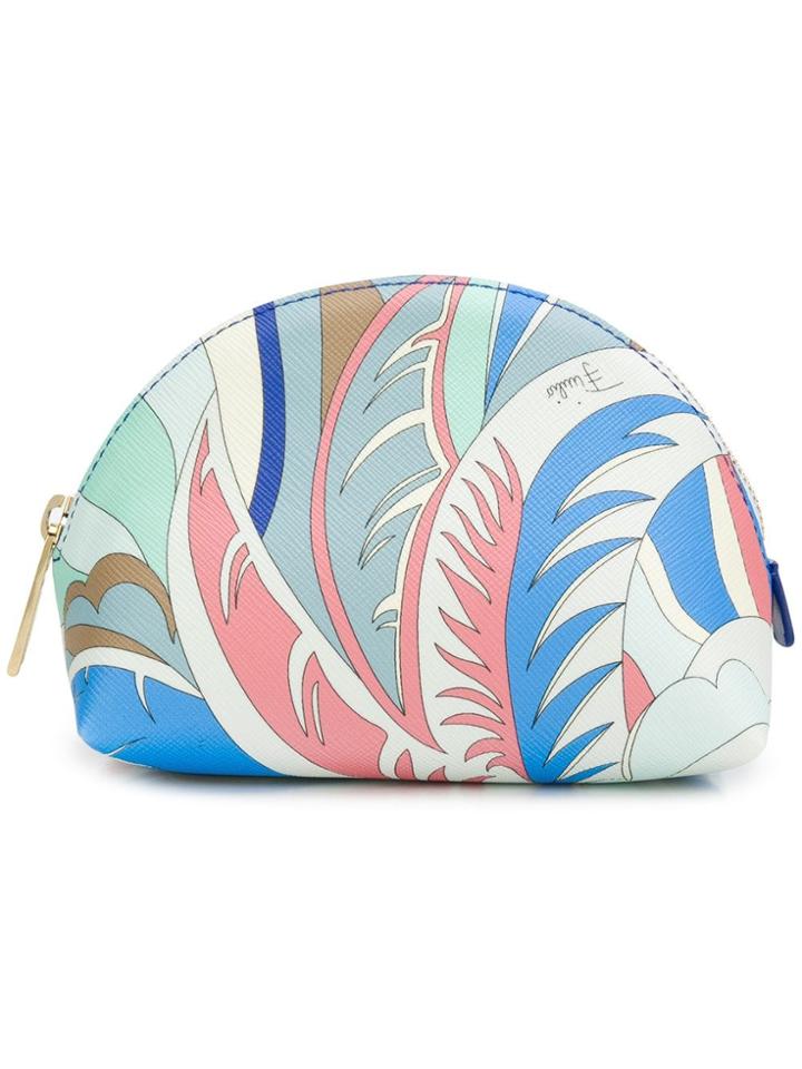 Emilio Pucci Blue Acapulco Print Make Up Bag