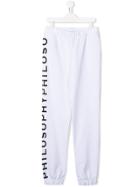 Philosophy Di Lorenzo Serafini Kids Teen Logo Jogging Trousers - White