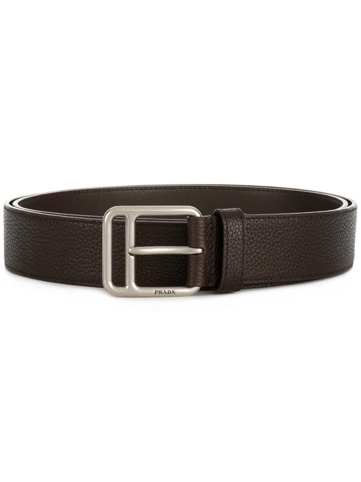 Prada Pebbled Texture Belt - Brown