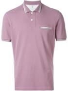 Brunello Cucinelli Piped Collar Polo Shirt, Men's, Size: Xxl, Pink/purple, Cotton