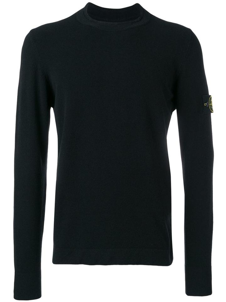 Stone Island Welt Collar Sweater - Black