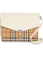 Burberry Small Vintage Check And Leather Crossbody Bag - White
