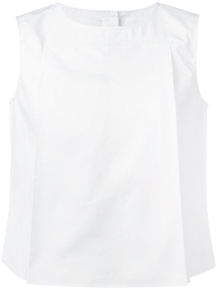 Aspesi Pleated Back Top, Women's, Size: 42, White, Cotton