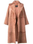 Cara Mila Gigi Oversized Shearling Coat - Brown