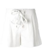 Sonia Rykiel - Bow-detail Shorts - Women - Linen/flax/ramie - 36, Nude/neutrals, Linen/flax/ramie