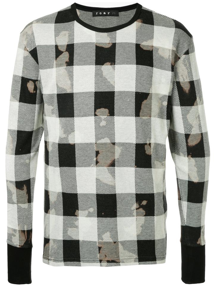 Roar Checked Long-sleeved T-shirt - Black