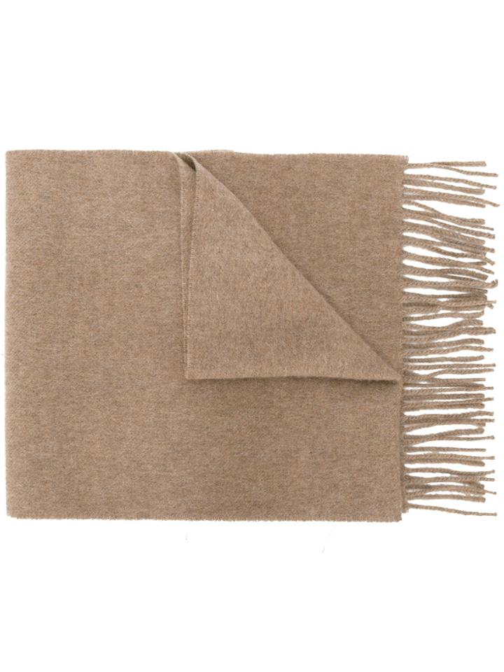 Pringle Of Scotland Slim Knit Scarf - Brown