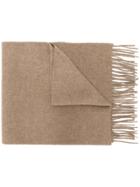 Pringle Of Scotland Slim Knit Scarf - Brown