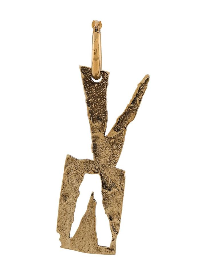 Acne Studios Alphabet V Earring - Gold