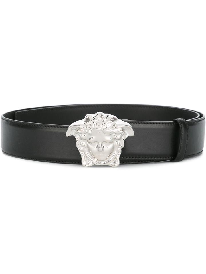 Versace Palazzo Medusa Belt, Men's, Size: 100, Black, Leather