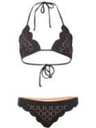 Marysia 'lasercut Broadway Triangle Top & Brief Bottom' Bikini, Women's, Size: Xs, Black, Polyamide/spandex/elastane