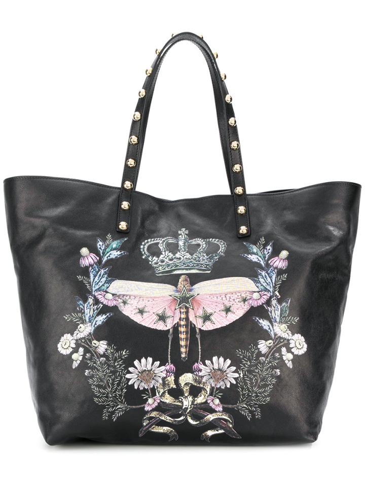 Red Valentino Dragonfly Print Tote - Black
