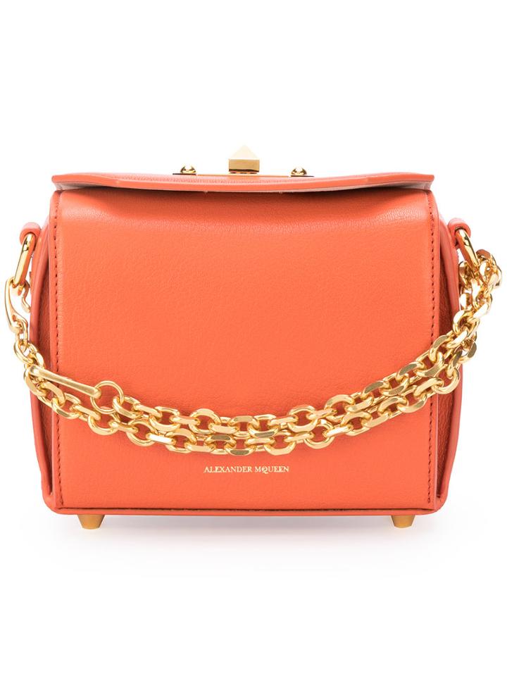 Alexander Mcqueen - Box Bag 16 - Women - Calf Leather - One Size, Yellow/orange, Calf Leather