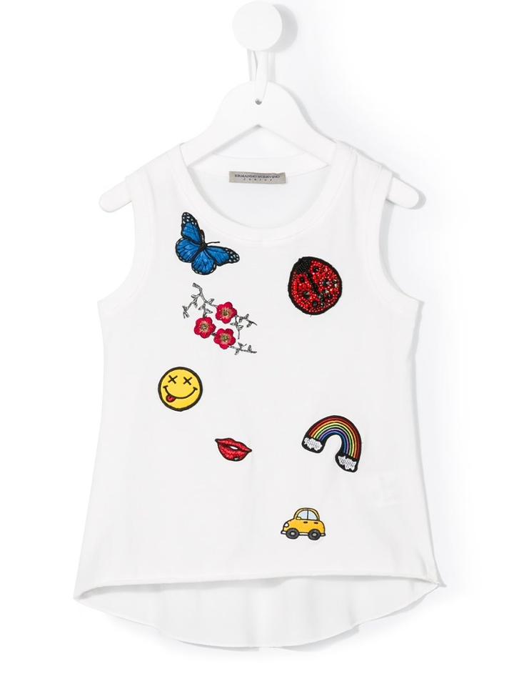 Ermanno Scervino Junior Multi-patch Top, Girl's, Size: 8 Yrs, White