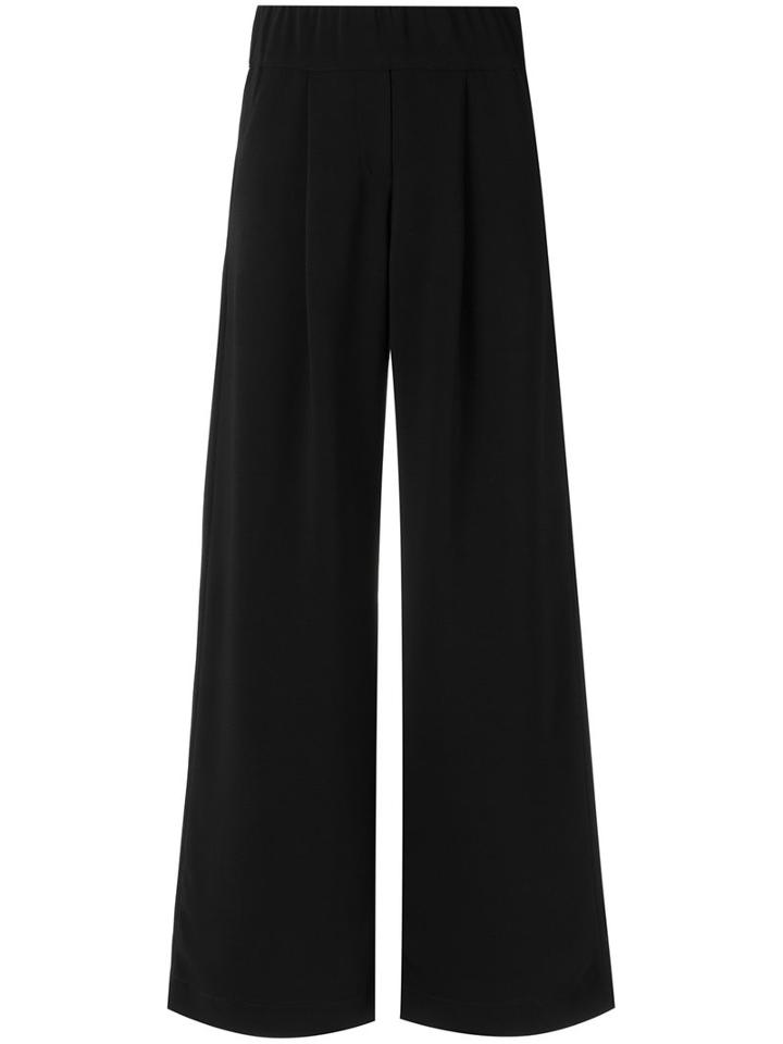 Wide Trousers - Women - Polyester/spandex/elastane/acetate - 38, Black, Polyester/spandex/elastane/acetate, Lilly Sarti