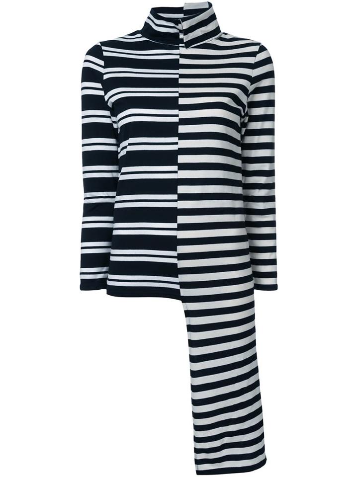 Mihara Yasuhiro Mix Border Turtleneck Pullover