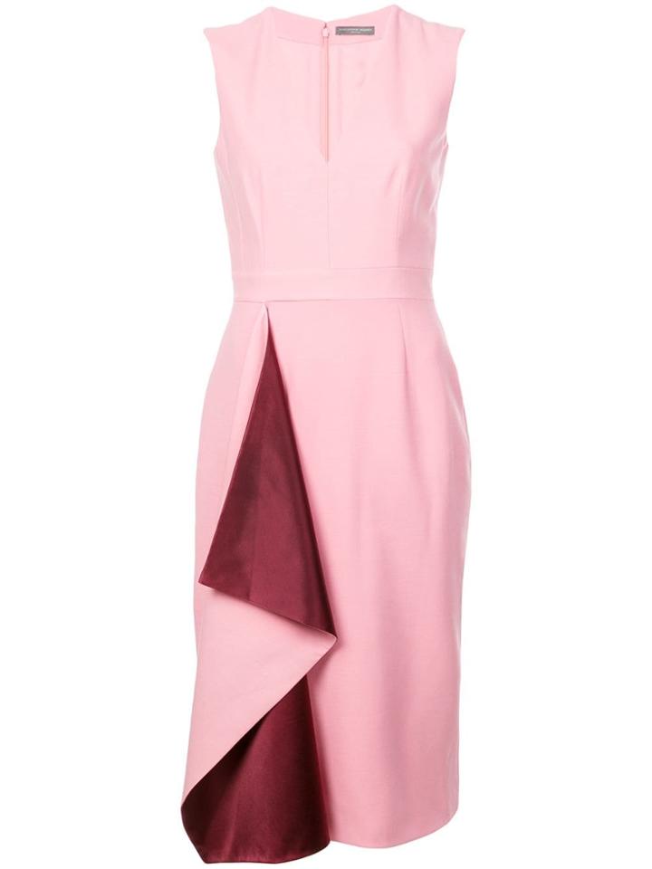 Alexander Mcqueen Fitted V-neck Dress - Pink & Purple