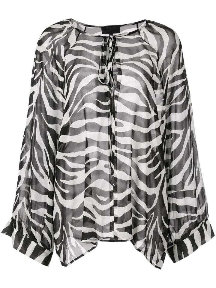 Nili Lotan Zebra Print Top - Black