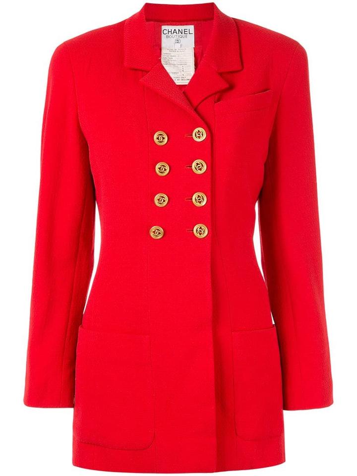 Chanel Pre-owned Cc Logo Jacket - Red