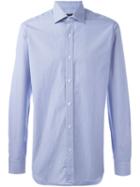 Barba Pinstripe Shirt, Men's, Size: 41, Blue, Cotton