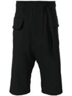 Damir Doma - Raw Hem Drop Crotch Shorts - Men - Cotton/polyamide - S, Black, Cotton/polyamide