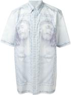 Givenchy Christ Print Shirt, Men's, Size: 39, Blue, Cotton
