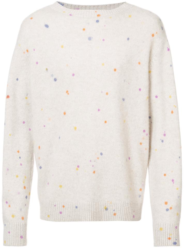 The Elder Statesman Spot Pattern Sweater - White