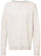 The Elder Statesman Spot Pattern Sweater - White