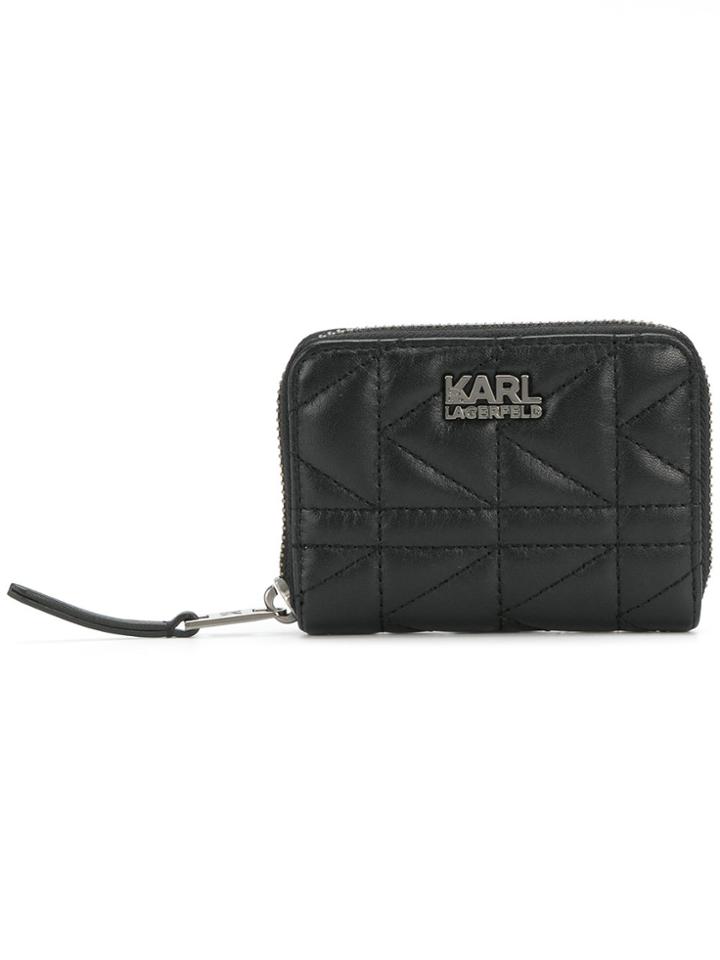 Karl Lagerfeld K/kuilted Zip Wallet - Black