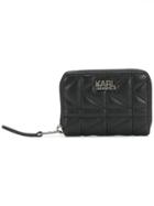 Karl Lagerfeld K/kuilted Zip Wallet - Black