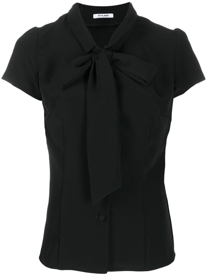 Styland Pussy Bow Shirt - Black