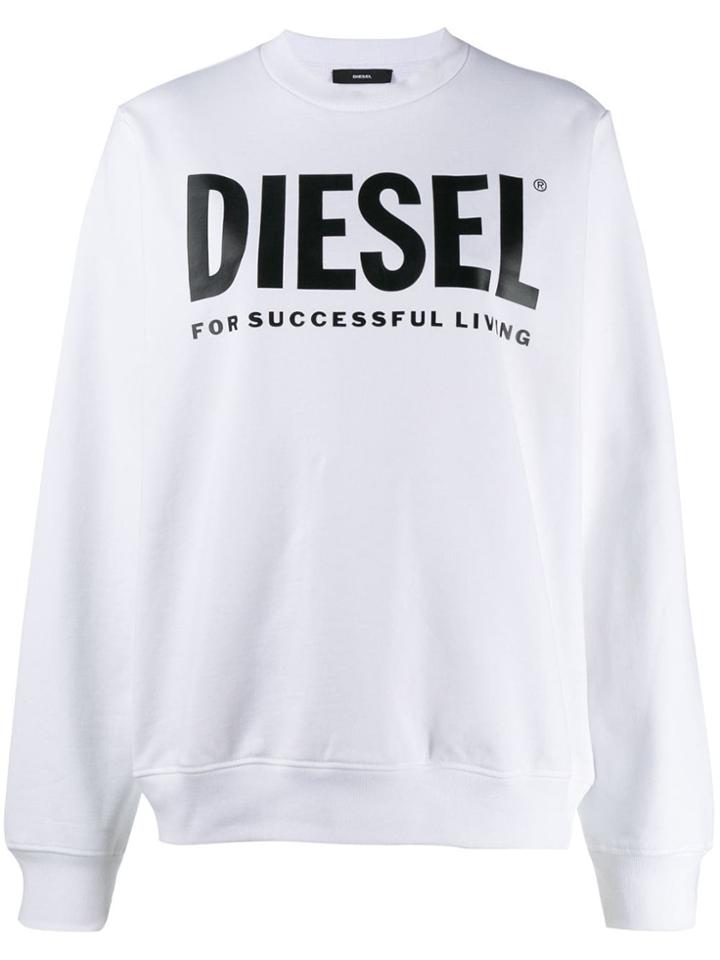 Diesel Logo Print Sweatshirt - White