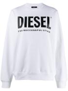 Diesel Logo Print Sweatshirt - White