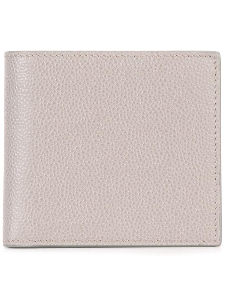 Thom Browne Billfold Wallet In Grey Pebble Grain