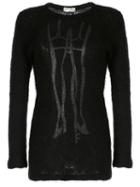 Comme Des Garçons Pre-owned Legs Print Jumper - Black