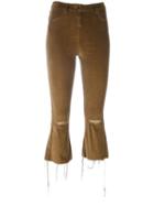 Forte Couture Cropped Trousers, Women's, Size: 28, Brown, Cotton/spandex/elastane