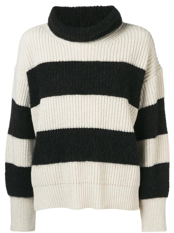 Dorothee Schumacher Striped Turtleneck Knit - Black
