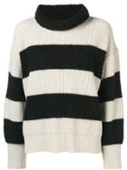 Dorothee Schumacher Striped Turtleneck Knit - Black