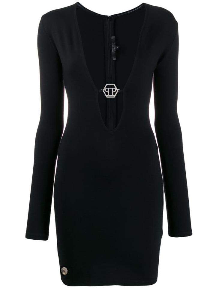 Philipp Plein Fitted Mini Dress - Black