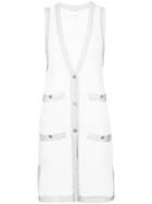 Chanel Pre-owned Longline Sleeveless Cardigan - White